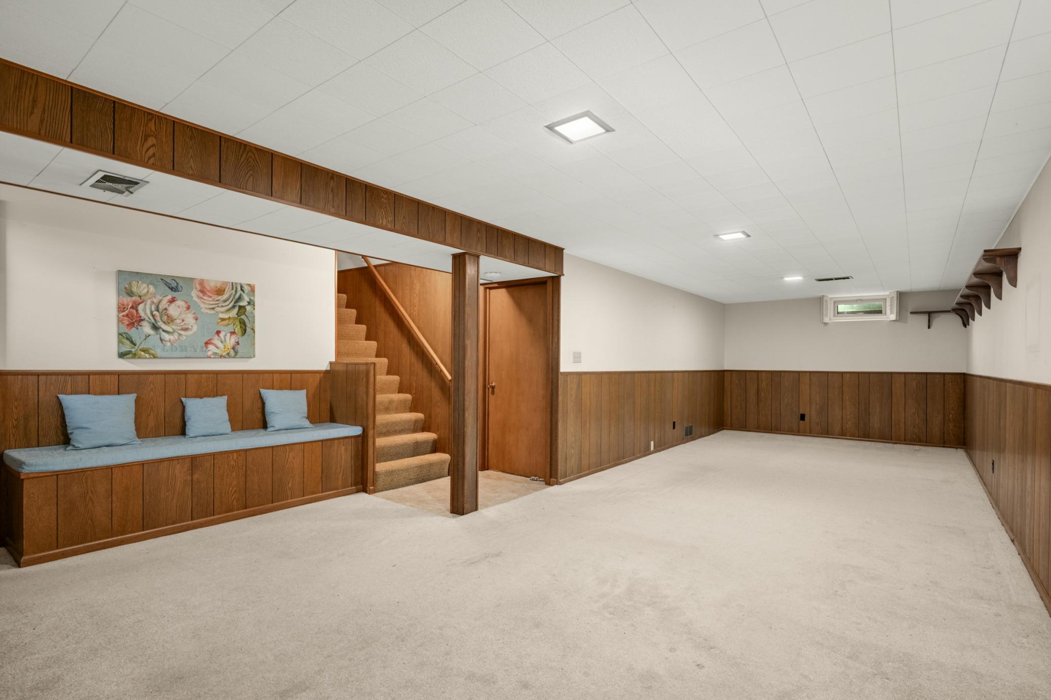 Expansive lower level family room.