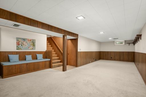 Expansive lower level family room.