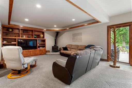 Wood stove and more built in cabinets
