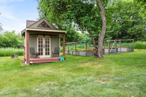 16x10 custom built shed with water and a and electric. Pristine raised bed gardens with irrigation