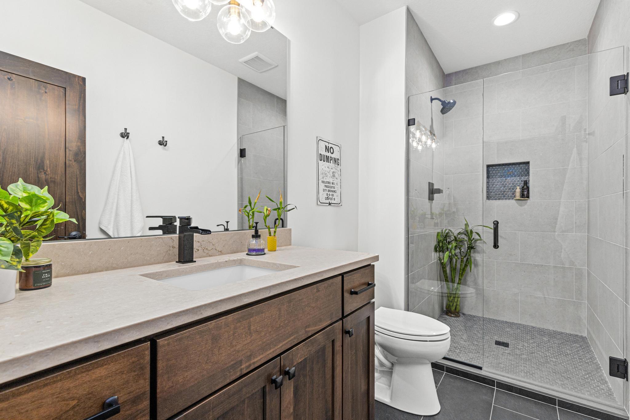 Beautifully appointed en-suite bathroom provides convenience and privacy.