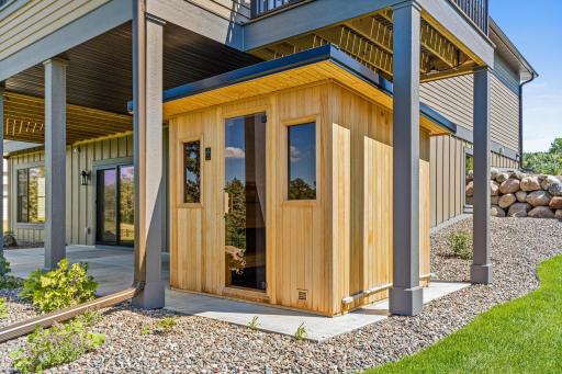 Unwind in the private sauna after a day spent exploring North Oaks' extensive trail system.