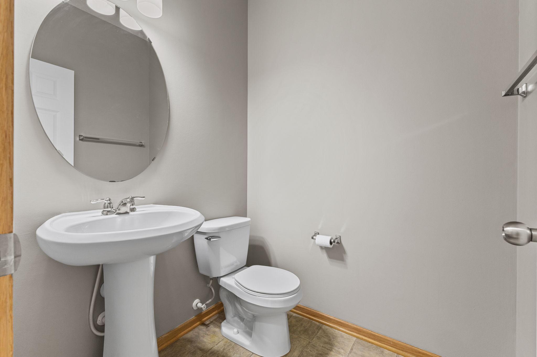 1/2 bath on the main level