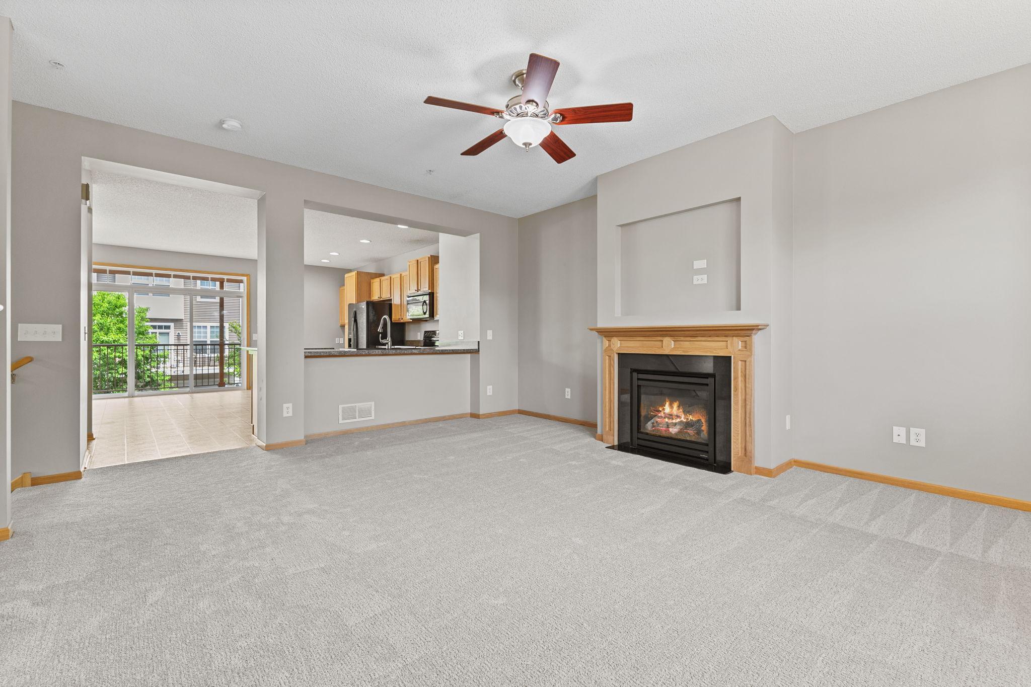 Living room to kitchen view