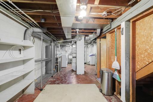 Storage area view towards laundry/utility area.