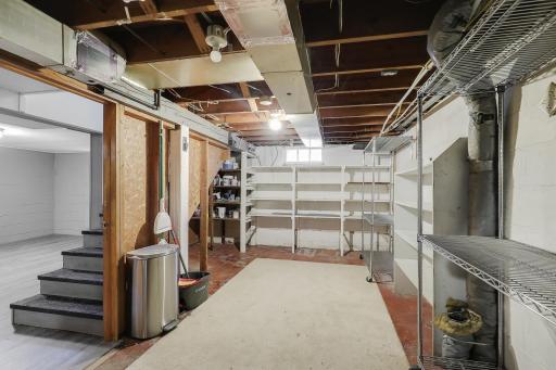 Spacious storage area or future finishing.