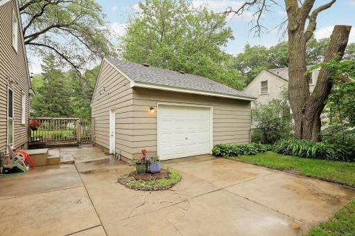 Super convenient additional rear garage door and back patio.