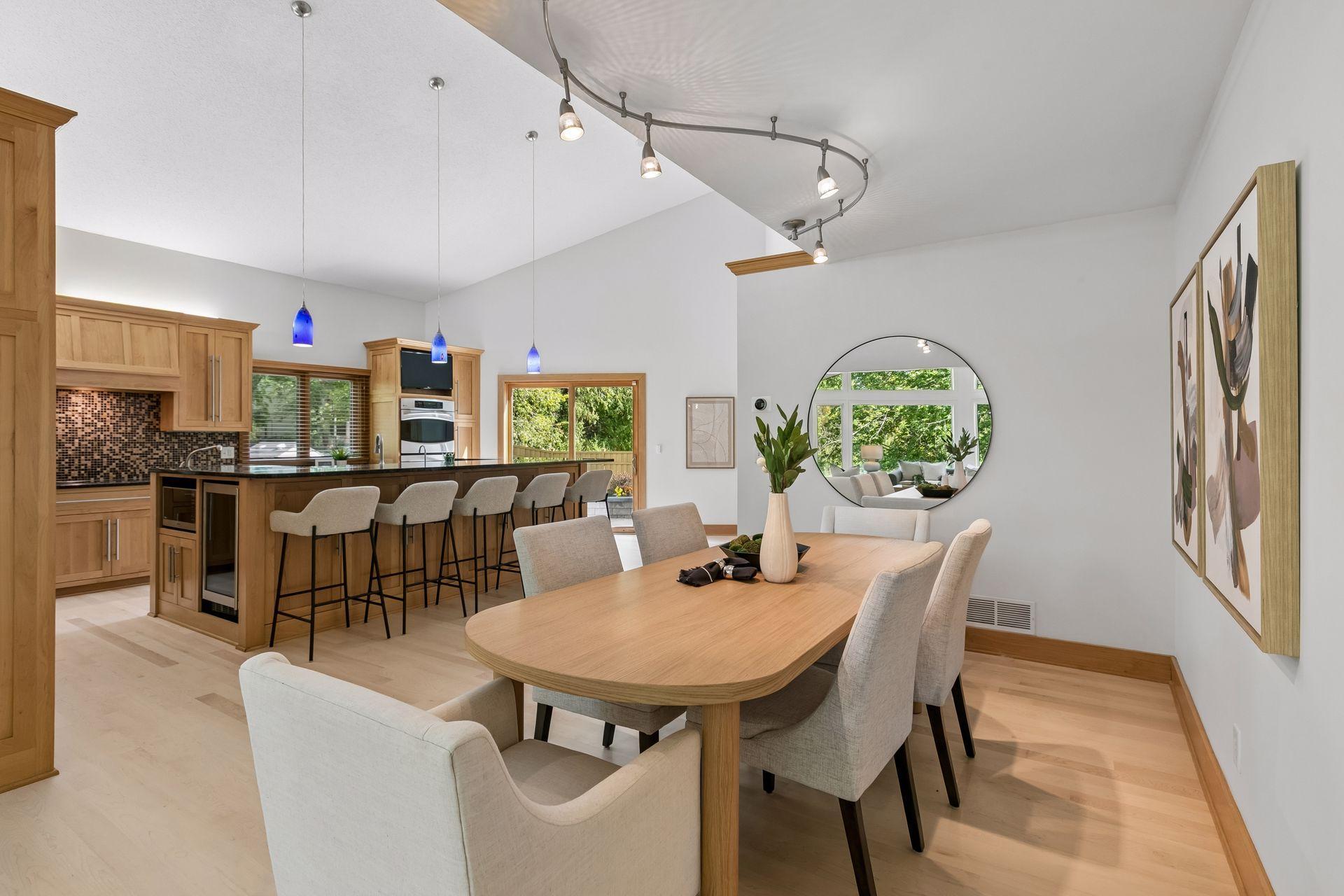 Opens directly to the informal dining area.