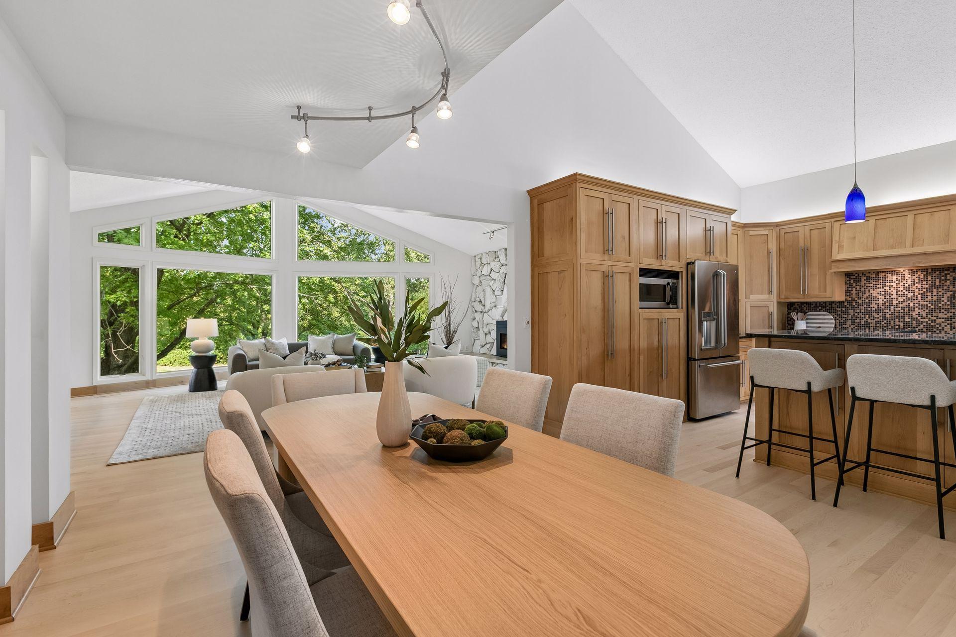 Enjoy beautiful views from the informal dining space.