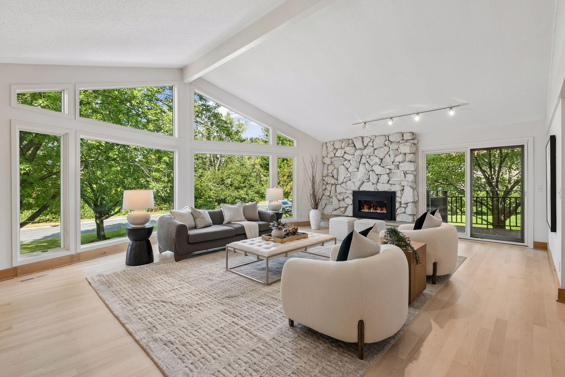 Stunning great room makes an impressive first impression.