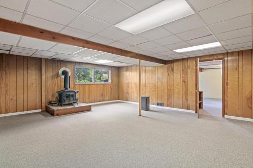 Downstair Family room new carpet wfire place