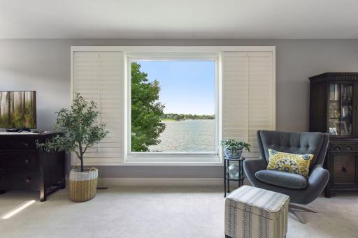 Captivating lake views from the primary suite