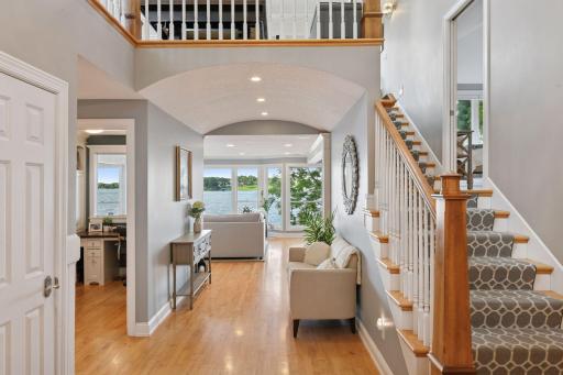 Welcoming lake views from the front entry and almost every room in the house!