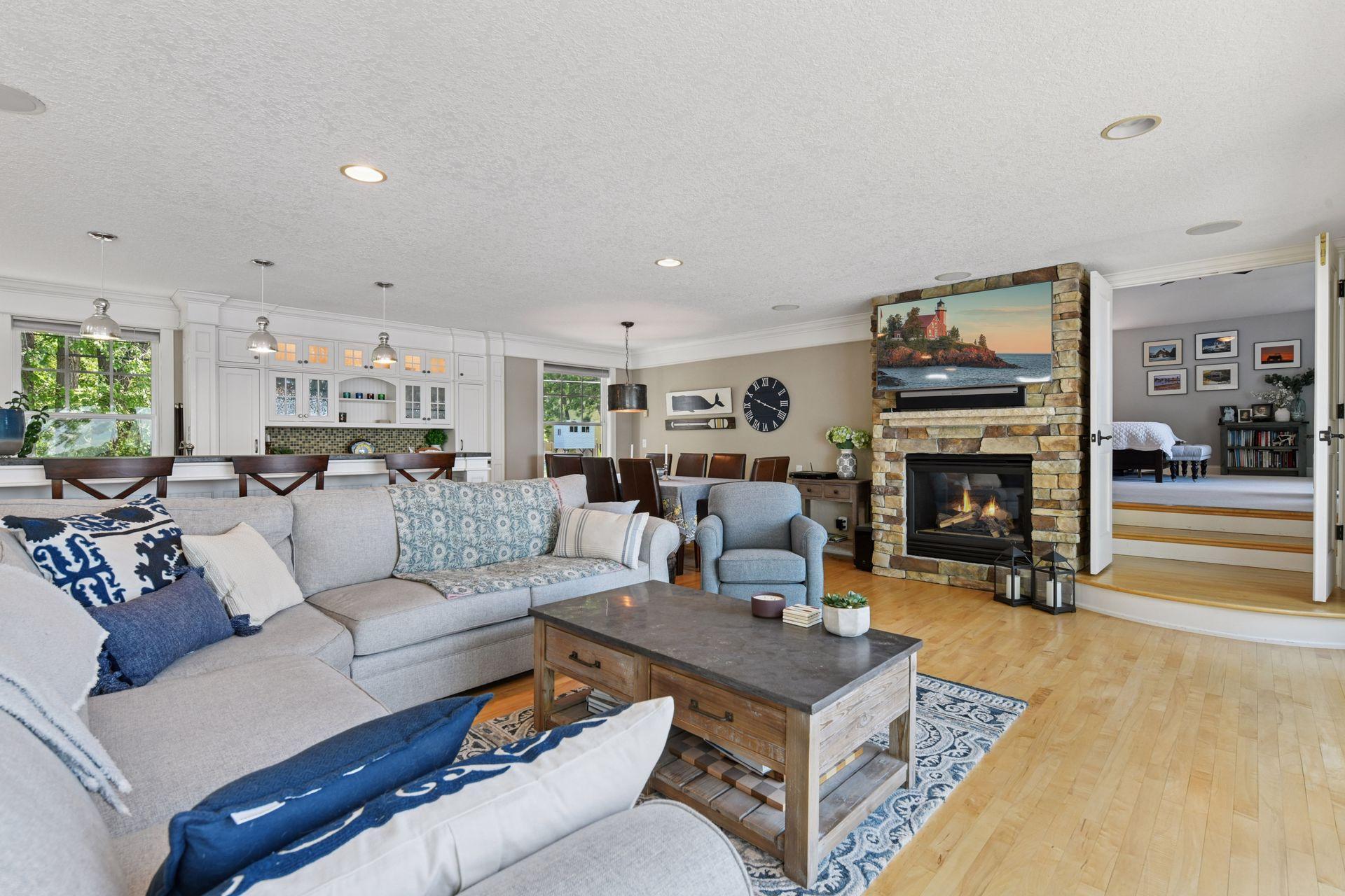 Room for a dining table, hightop table or game table to meet your needs