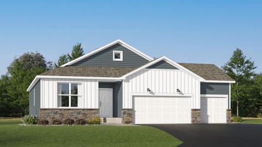 (Exterior rendering, actual home's finishes will vary.)