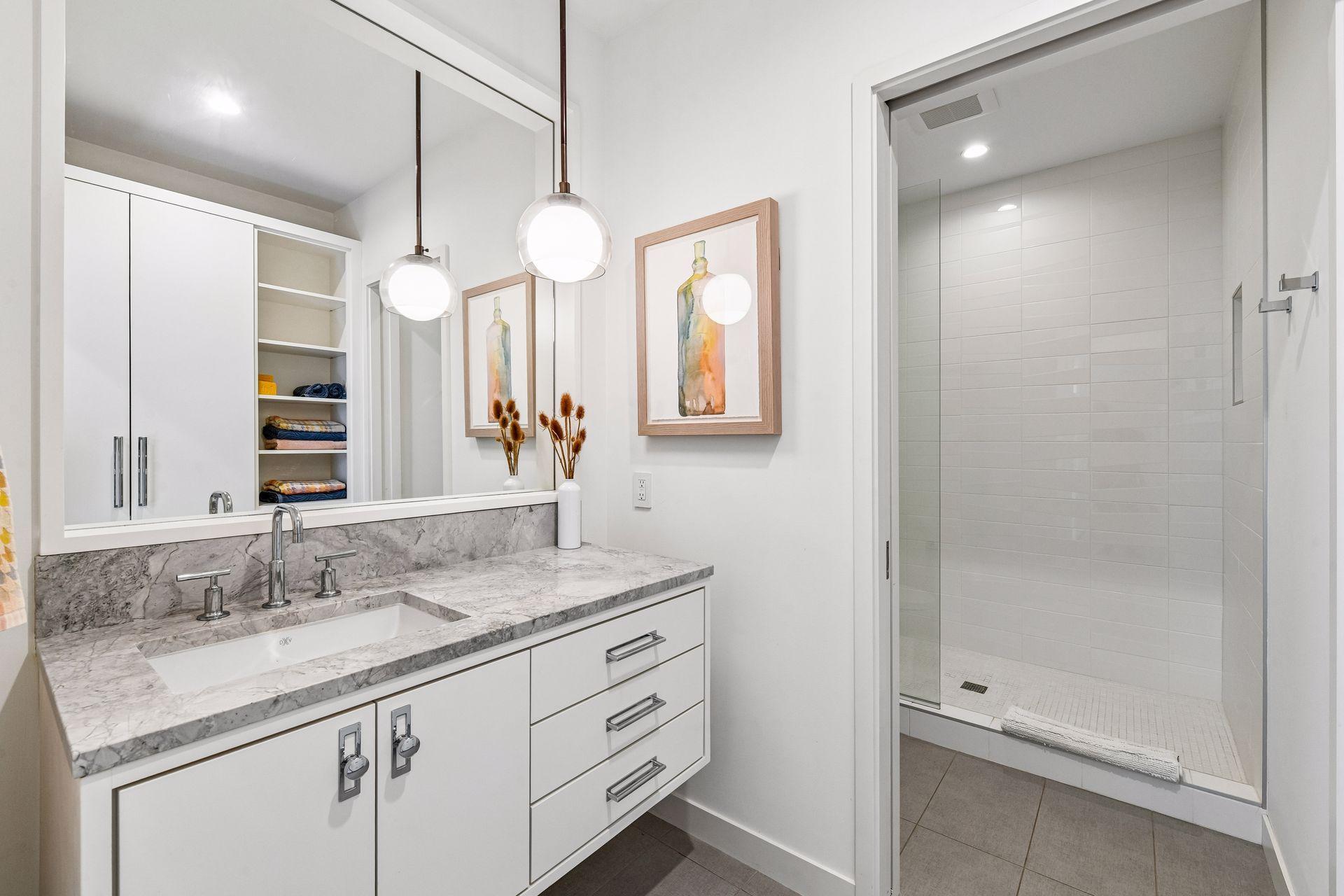 3/4 lower level bathroom