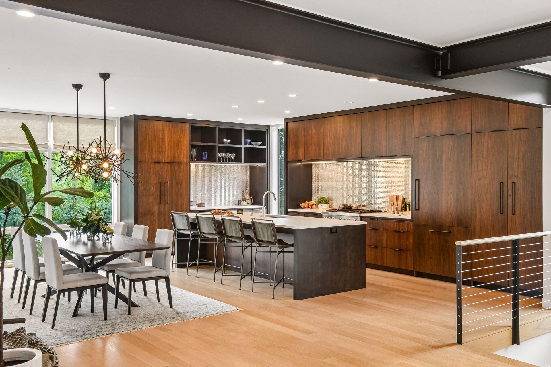 Beautiful walnut cabinetry