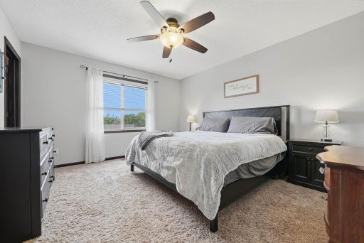 Upper level private primary bedroom.