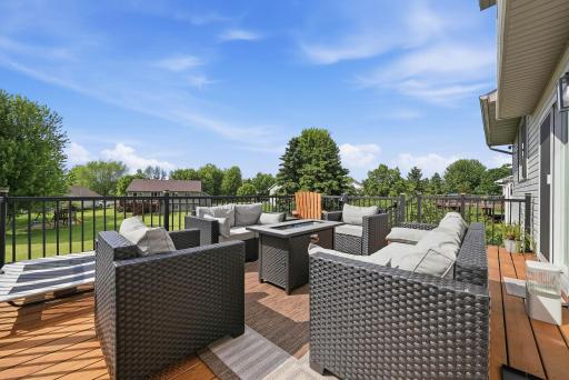 Relax after a long day on the 14x18 deck overlooking backyard.