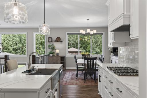 Designed for entertaining, with seamless sightlines from the kitchen to the backyard living spaces.