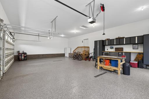 40 x 26 garage with 16 x 8 garage doors and two floor drains.