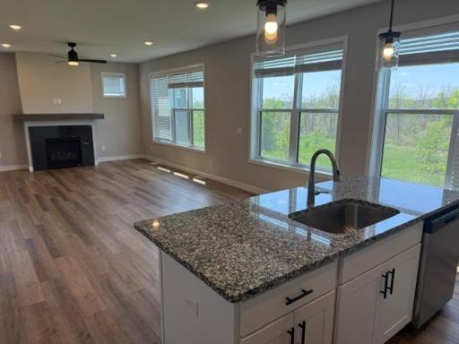 Granite Counter on the Center Island Kitchen