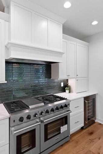 Appliance garage and beverage refrigeratorffor your added convenience!