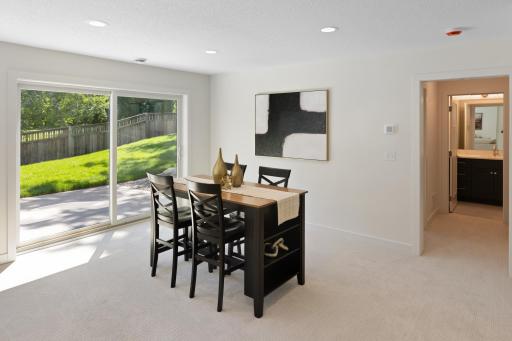 A table for game night or billiards table. This space offers great flexibility!