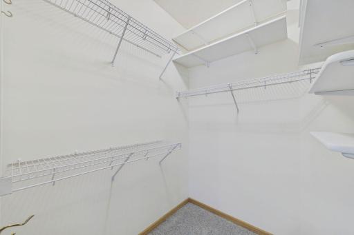 Walk- in closet in primary bedroom
