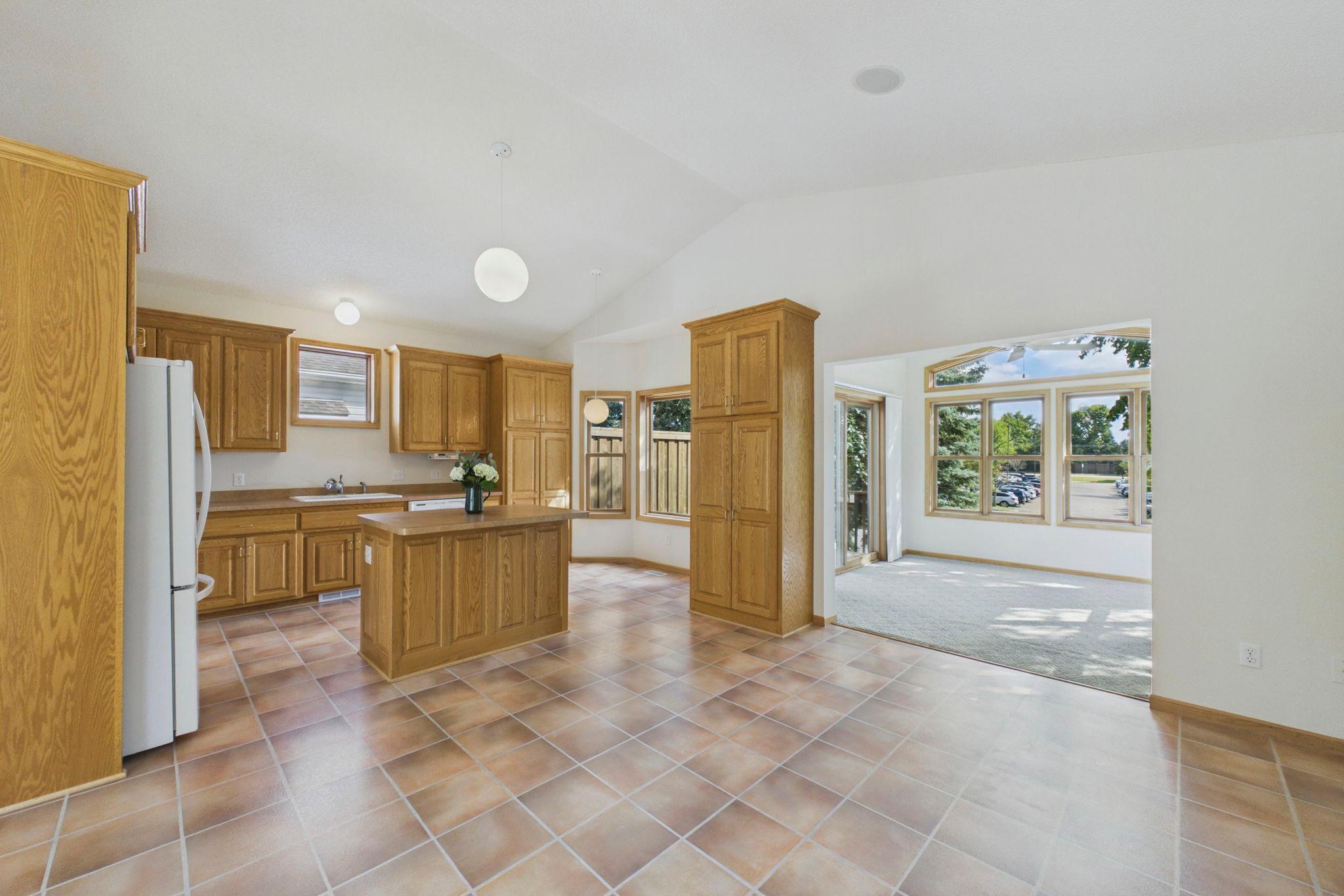 Generous cabinetry provides plenty of kitchen storage.