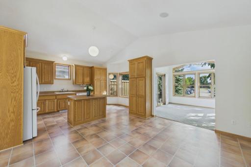 Generous cabinetry provides plenty of kitchen storage.