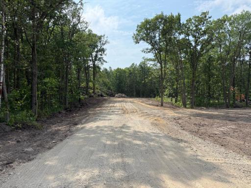 The driveway is in