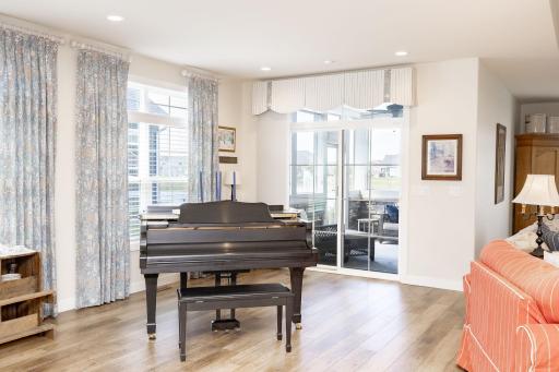 Space off living + dining room- looking into porch