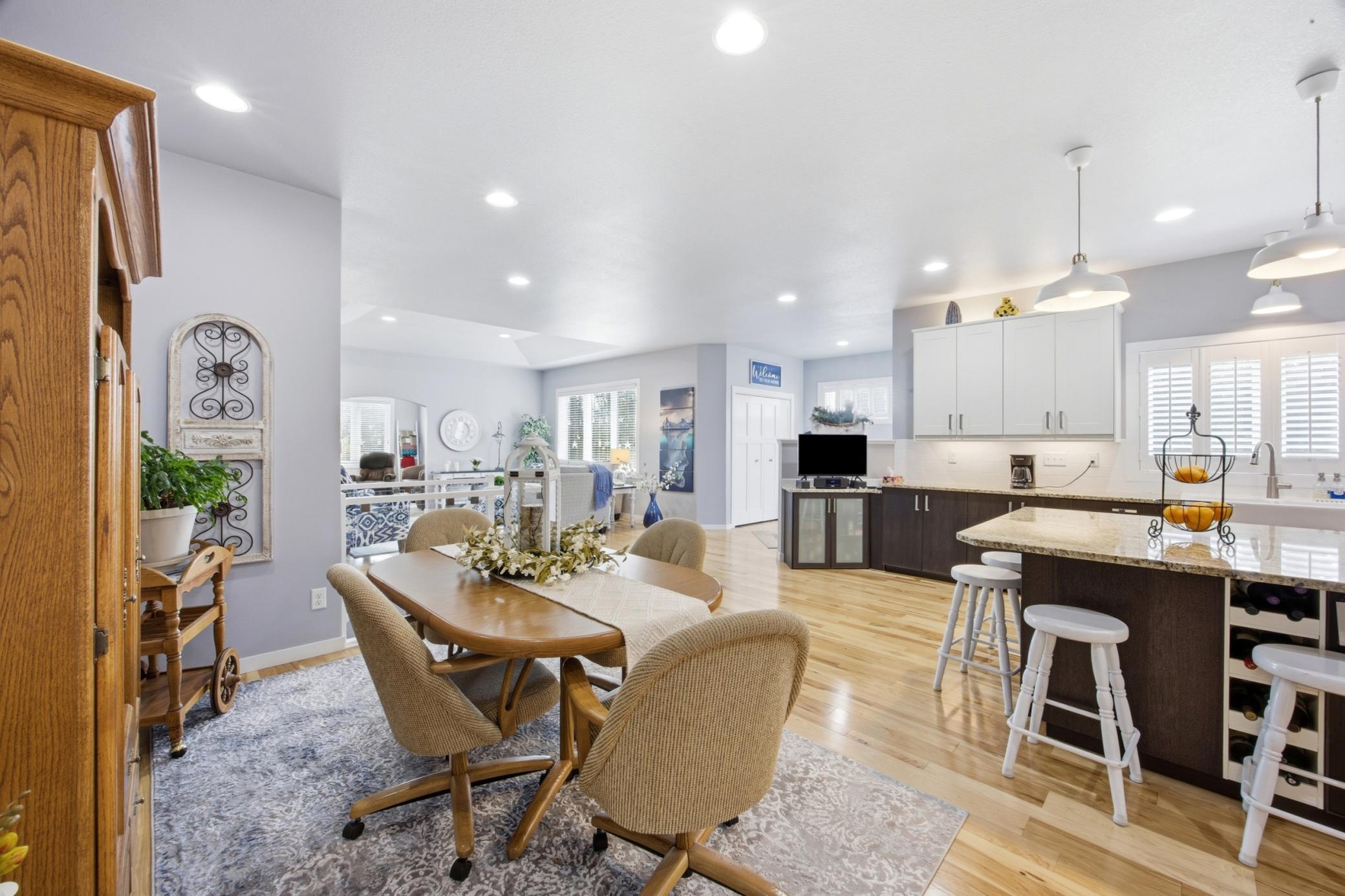 Dining, Kitchen & Living Room