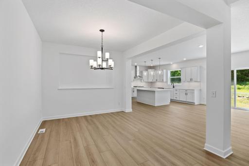 The dining room is an elegant space designed for elaborate meals and celebrations with friends and family.