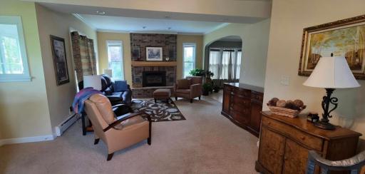 Living room with fireplace