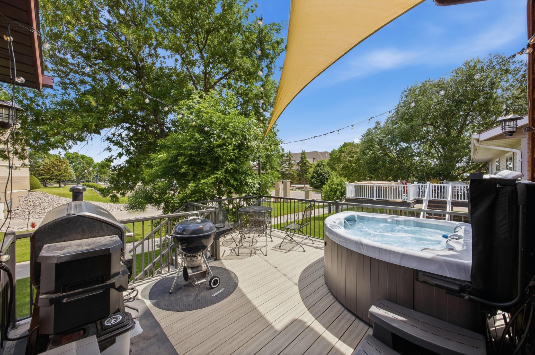 Deck with included hot tub