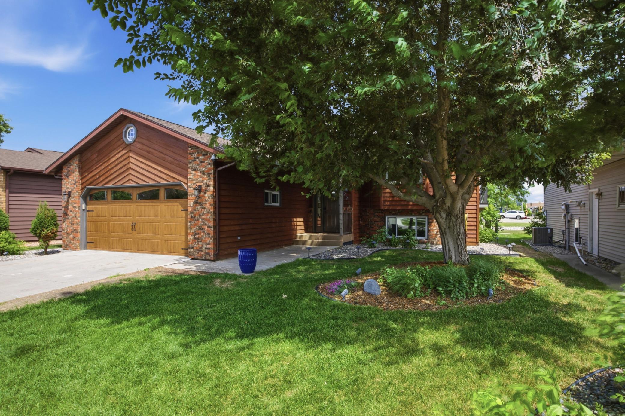 Front yard with mature trees