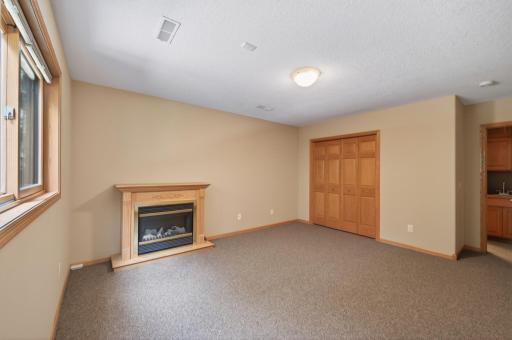 Large sliding window brings tons of light into this room. Nice large closet.