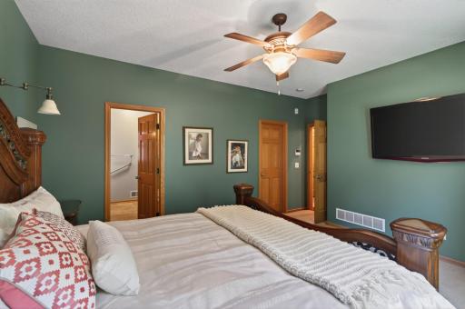 Easy access to the primary bath and large walk in closet
