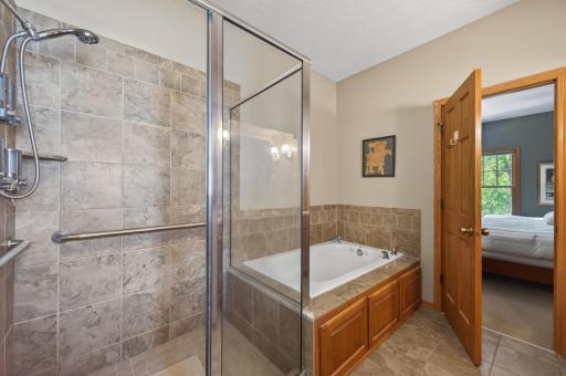 Stand up shower and full size jetted tub!