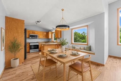Dining area and kitchen - Virtually Staged!