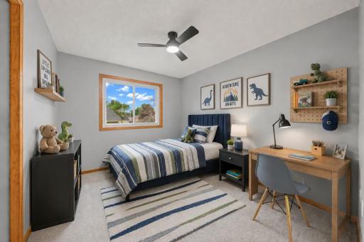 Upper level second bedroom - Virtually Staged!