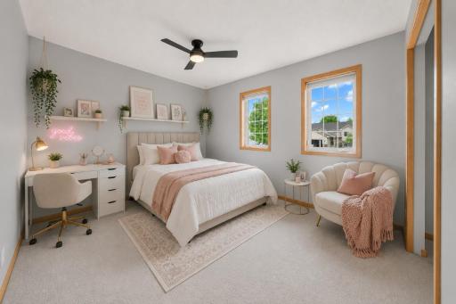 Upper level third bedroom - Virtually Staged