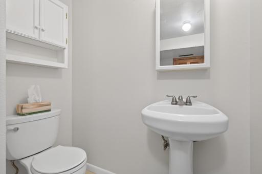 Lower-level bathroom offering convenience and comfort.