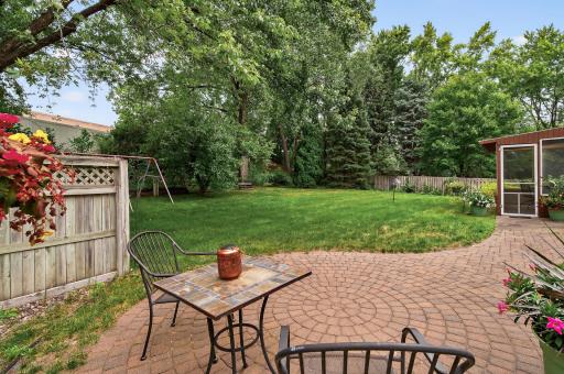 The perfect place to unwind on this beautiful wavered patio. Picture taken earlier this spring.
