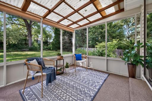 Panoramic view of the spacious backyard.