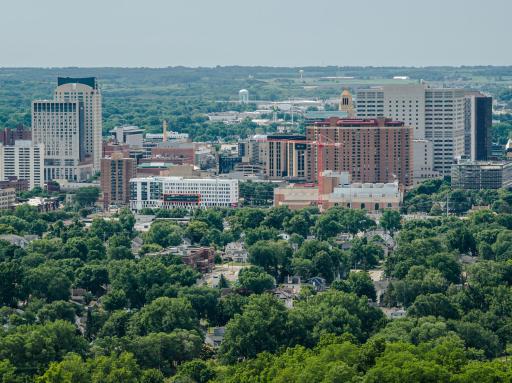 Rochester skyline - Drone view Bldg 12