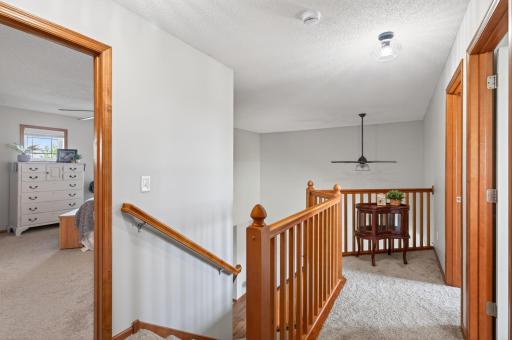 Upper-level loft overlooking the main living area.