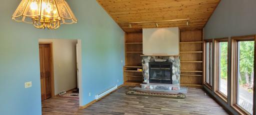 main living room wood fireplace